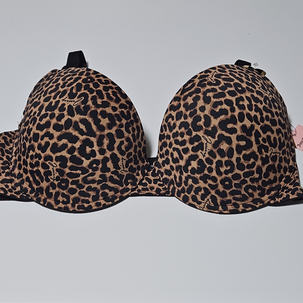 Juicy Couture 42D Padded Underwire Everyday Support Bra Leopard Print NWT